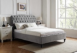 ROSA Light Grey Upholstered Bedframe